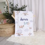 Themed Fleece Blanket Airplane Plane Sky Adventure