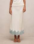 Adele Lace Trim Midi Skirt - 20 Champagne blue Co-ord