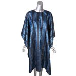 Barber Cape Blue & Black Check Pattern Elasticated Hook