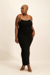 Zee Ribbed Bodycon Dress W Contrast Piping - XL