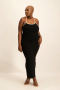 Zee Ribbed Bodycon Dress W/ Contrast Piping - XL