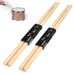 2 Pairs 7A Drum Sticks Oval Wood Tip Non-slip Drum Stick For Jazz Drum Electronic Drums Musical Instrument Percussion