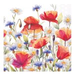 Serviette - Poppies & Cornflowers 33X33CM