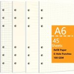 1 Pack A6 Refill Paper 6 Holes Loose Leaf Paper Notebook Refills For 6 Ring Refillable Binder Notebook Planner Diary Journals Pa
