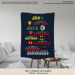 Fleece Blanket Navy Superhero