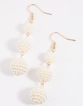 Goldair Gold Pearl Fireball Drop Earrings