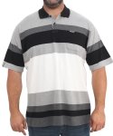 Mens Stripe Golfer - 10XL Blk grey