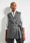 Superbalist Co-ord Sleeveless Belted Blazer - Grey Pinstripe