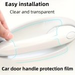8PCS Car Door Handle Sticker Anti-scratch Transparent Invisible Car Door Bowl Paint Surface Protector Anti-collision Strip Car A