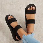 Women's Flat Sandals Casual Open Toe Summer Shoes Women's Lightweight Elastic Band Sandals