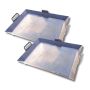 Stainless Steel Braai Pan Set - Small 39X32CM & Large 57X42CM