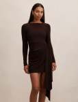Susie Draped Jersey MINI Dress - 16 Dark Chocolate