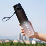 1PC Gradient Color Water Bottle With Straw Lid Leakproof Sports Flask Portable With Carry Loop Insulated For Hot/cold Beverages 