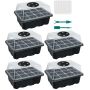 5 Pack Seed Starter Tray Kit With Humidity Control Vents