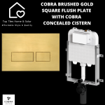 Cobra Brushed Gold Square Flush Plate With Concealed Cistern