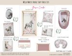 Cot Duvet Bedding Wild White Horse Soft Rose Set