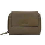 Bossi Salinga Leather Medium Purse Zip Around Calf Nappa - Olive