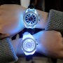 Trendy LED Glowing Watches Rhinestone Stubbed Silicone Watches Gift For Birthday Christmas Gift Accessories