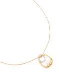 Waterproof Mixed Metal Plated Stainless Steel Open Pearl Pendant Necklace