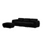 Elsa 3 Seater Corduroy Sectional Sofa- Black