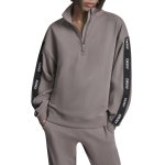 Logo Quarter Zip Sweatshirt -mushroom