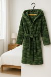 Boys Branded Microfleece Hooded Winter Plush Gown 3 To 9 Years