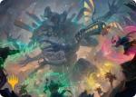 Moment Of Reckoning Art Card Gold-stamped Planeswalker Symbol Secrets Of Strixhaven Art Series - Damaged