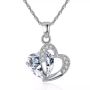 925 Sterling Silver Pendant Necklace White Heart Design