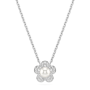 SWAROVSKI Ariana Grande X Pendant Crystal Pearl Round Cut Flower White Rhodium Plated