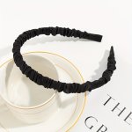 Elegant Pleated Headband For Women - Chic Solid Color Synthetic Fabric Hair Accessory Perfect For Casual Attire