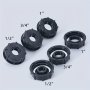 1PC Ibc Tote Tank Adapter Set Plastic Valve Fittings With 1/2" 3/4" 1" Sizes Coarse To Fine Thread Converter For Ton Barrel Outlets Black Durable Construction