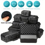 1PC Hard Shell Protective Carrying Case Black Pp Material Portable Tool Stand With Pre-cut Foam Insert Shock And Wear Resistant 