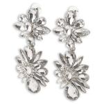 Silver Diamante Flower Stud Earrings