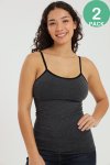 Ladies 2 Pack Compression Strappy Cami Vest