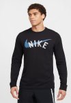 Nike Dri-fit Tee Long Sleeve Swoosh - Black