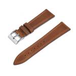 Vintage Crazy Horse Leather Strap - Light Brown Steel Hardware - 20MM