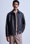 Imitation Leather Jacket - Black