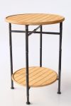 2 Tier Metal & Rattan Top Table 67X48CM