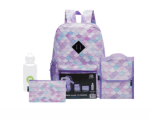 Quest 4-PIECE Backpack Set Mermaid Tail Lilac