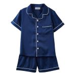 Men's Midnight Navy Button Down Summer Pyjama Set