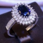 1PC Delicate Shiny Oval Rhinestone Ring For Girls Party Decoration