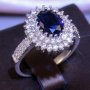 1pc Delicate Shiny Oval Rhinestone Ring For Girls Party Decoration