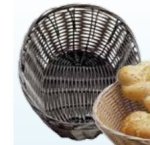 Bread Basket Woven Plastic Dark Brown Oval - 230MM