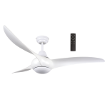 White Steel Remote Control With 6 Speed Control Fan