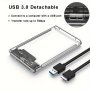 1PC USB 3.0 SSD Enclosure 6.35 Cm External Hard Drive Case High Speed 5GBPS USB 3.0 To Sata Transparent Mobile Hdd Box