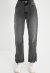 Ripped Detailed Slit High Waist Bootcut Jeans - Anthracite