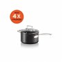 Le Creuset 18CM Toughened Non-stick Saucepan With Glass Lid - Matt Black