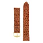 Lizard Leather Watch Strap In Gold Brown - 20MM Gold