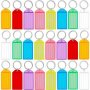 8/16/24PCS Key Tag Plastic Keychain Tag Clear Cover And Separation Ring Sturdy Item Identifier 8 Colors