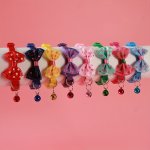 Adjustable Cat Collars With Bell Polka Dot Bow Soft Nylon Adjustable Breakaway Identification Collars For Kittens